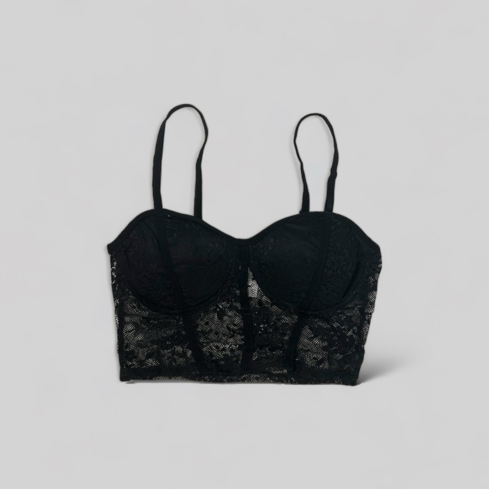 Black Lace Bustier Corset Top